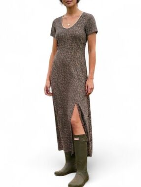 Natural Life Cottagecore Floral Maxi Dress with Side Slit